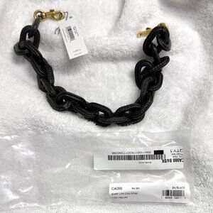 NWT Coach leather covered short chain strap brass/black.